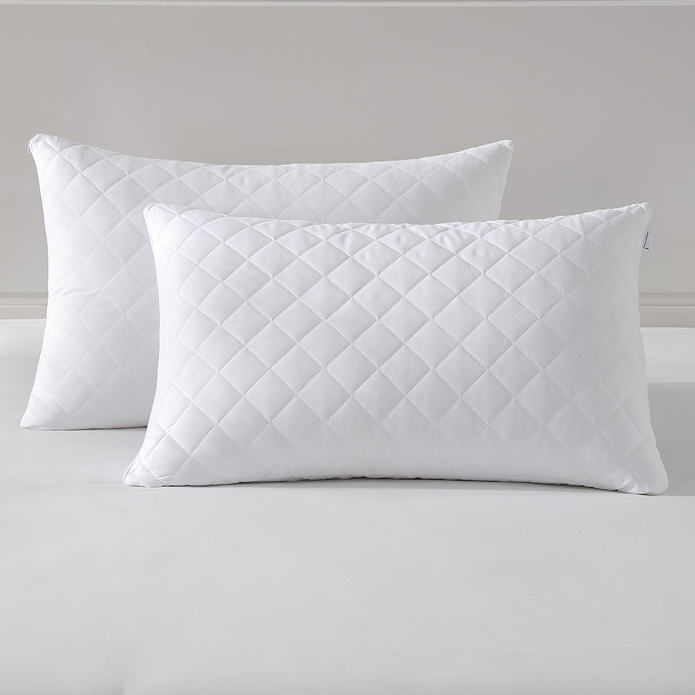 QUILTED MICROFIBRE PILLOW PROTECTOR TWIN PACK