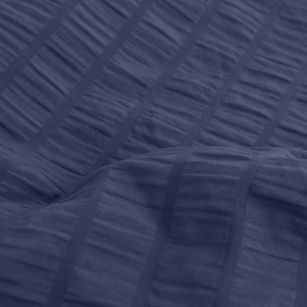 BYRON SEERSUCKER STRIPES QUILT COVER SET IN NAVY - Image 3