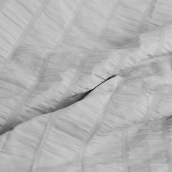BYRON SEERSUCKER STRIPES QUILT COVER SET IN SILVER - Image 3
