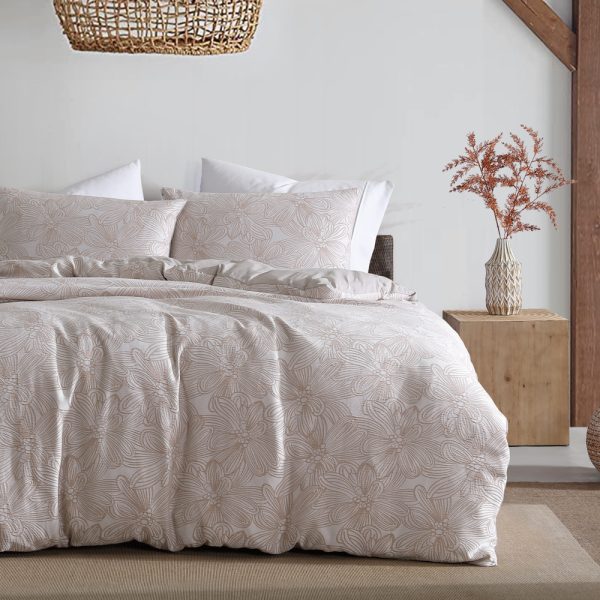 AVENA QUILT COVER SET IN ALMOND