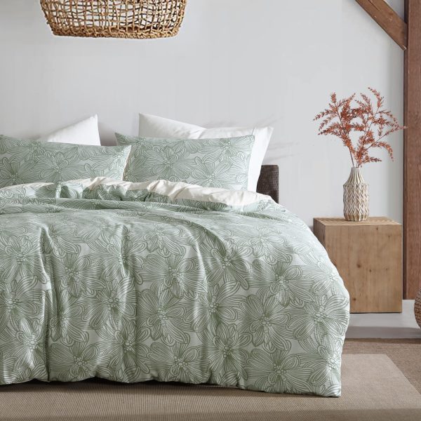 AVENA QUILT COVER SET IN GREEN