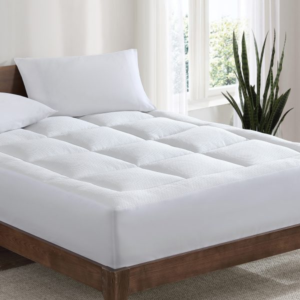 1800GSM REVERSIBLE MICROFIBRE MATTRESS TOPPER - Image 2