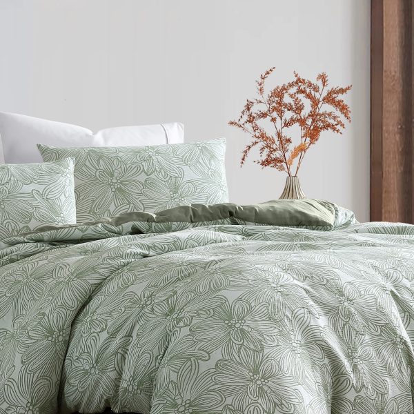 AVENA QUILT COVER SET IN GREEN - Image 2
