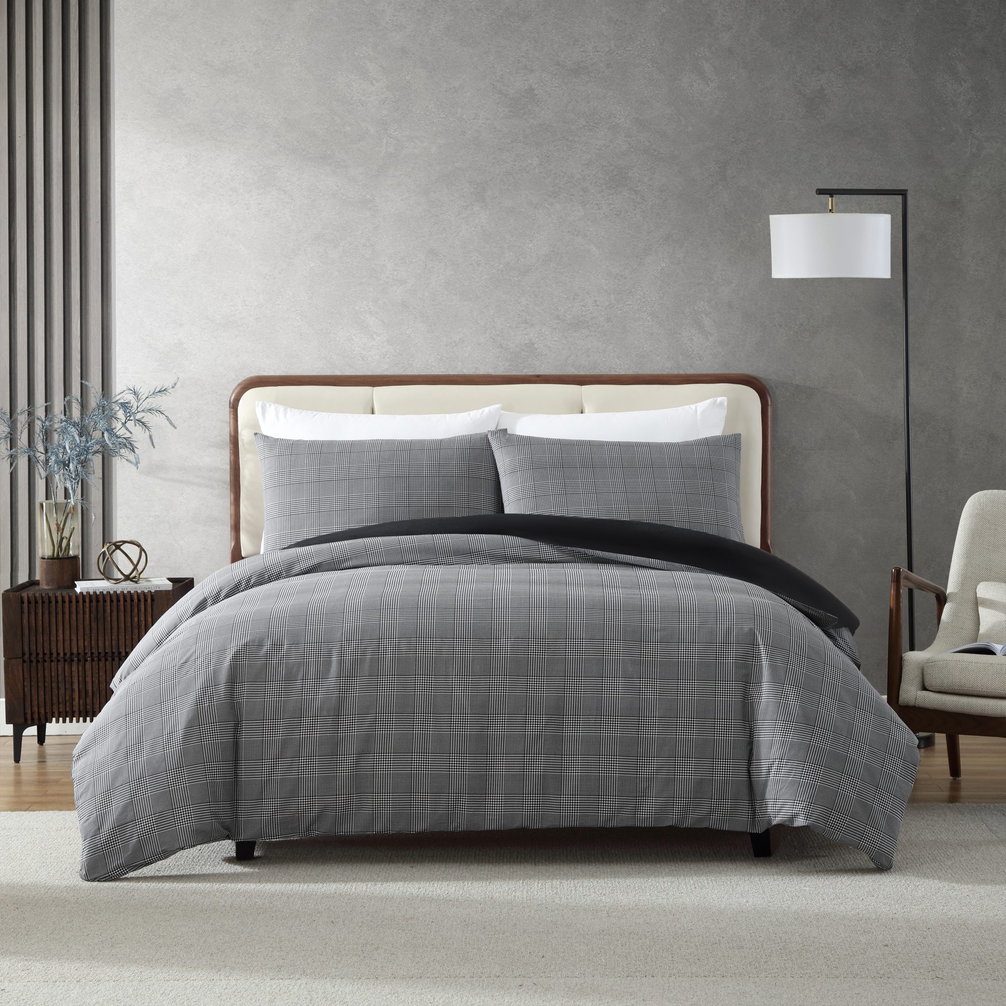 HOUNDSTOOTH PLAID QUILT COVER SET